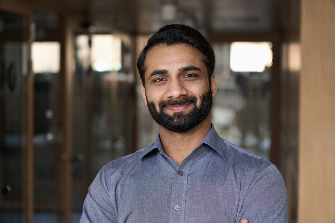 Close-up portrait of young entrepreneur